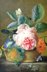 Kosz z kwiatami, 1740-45