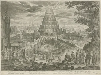 Nimrod buduje Wieżę Babel Biblia Królewska (tytuł serii)