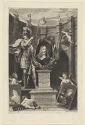 Portret arcyksięcia Leopolda Wilhelma Austrii jako kolekcjonera sztuki Theatrum Pictorium (tytuł serii) Strona tytułowa dla: David Teniers, Theatrum Pictorium, 1658