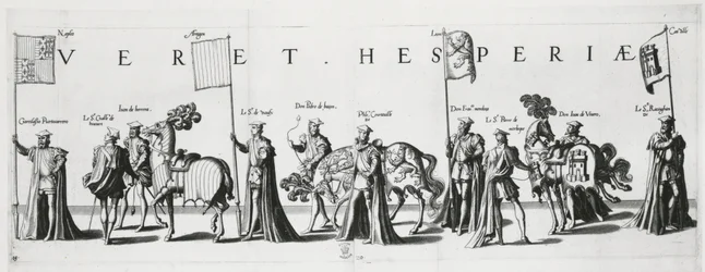Ramiona Kastylii i Leona na procesji pogrzebowej cesarza Karola V, 1559