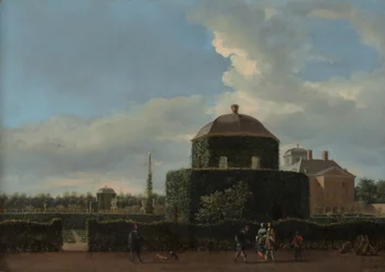 Huis ten Bosch w Hadze i jego formalny ogród Widok od wschodu, ca. 1668-70.