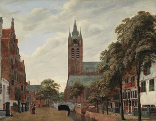 Widok na kanał Oude Delft, Delft, ok. 1660