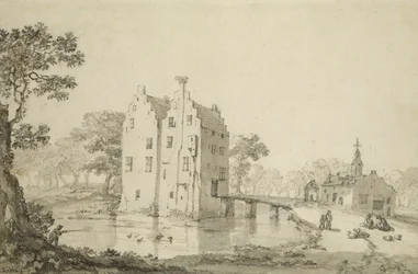 Zamek Zuylenburgh (Slot Zuylen) (pióro i ołówek na papierze)