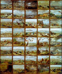 Zwierzęta Tabela przedstawiająca przedziały odpowiadające różnym gatunkom zwierząt. Obraz Jana Van Kessela (1626-1679) Madryt XVII w., Muzeum Prado