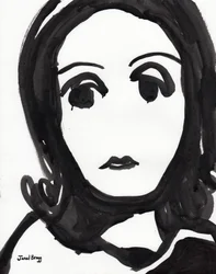 Ilustracja Grety Garbo w czerni i bieli, ok. 2000