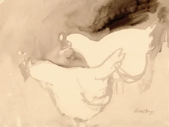 Schuh Farm Chickens, ok. 2019 (tusz na papierze)