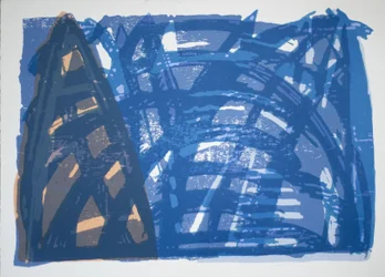 Head On (iv), 2014 (drzeworyt i sitodruk piłą łańcuchową)