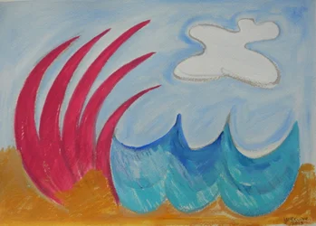 Morze Wormiston, 2013 (gwasz i akwarela na papierze)