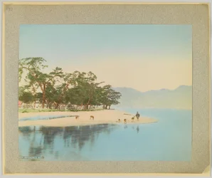 Miyajima, Japonia (ręcznie kolorowane czarno-białe zdjęcie)