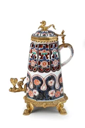 Rzadki, elegancko zamontowany dzbanek do kawy Imari i pokrywa (ceramiczna)