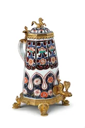 Rzadki, elegancko zamontowany dzbanek do kawy Imari i pokrywa (ceramiczna)