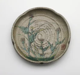 Półmisek do serwowania z pięcioma klapami, prefektura Gifu, okres Edo (ceramiczny)