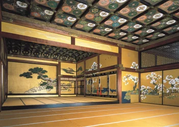 Wnętrze zamku Nijō (1602-1626). Sztuka Tokugawa. Architektura. Japonia, Kioto