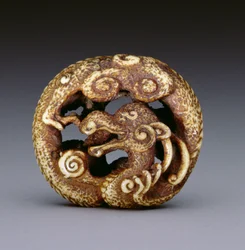 Netsuke przedstawiający smoka wodnego, ok. 1870-80 (poroże jelenia)