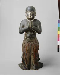 Prince Shotoku w wieku 2 lat, ok. 1300 (drewno z polichromowanymi, inkrustowanymi kryształkami górskimi oczu)