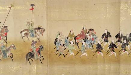 Szósta Ambasada Korei w Japonii w Meireki 1 w czasie sukcesji Tokugawy Ietsunas w 1651, prawdopodobnie Kano Masunobu (1625-94) (obraz przewijany) (szczegół)