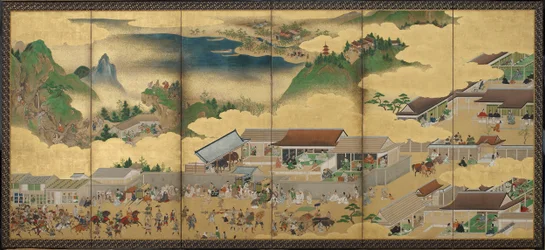 Opowieść o Shuten Doji, okres Edo, ok. 1625-50 (atrament, nieprzezroczysta akwarela i złoto na papierze)