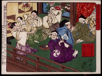 Narzędzie do pisania górnego notatnika (powyżej narzędzia książki), Te Ignore Thought Wopete Japan Sleeping p Hayashi t autorstwa Tsunashima Kamekichi