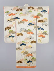 Kimono damskie, okres Edo (1600-1868) (jedwab z metaliczną nicią)