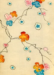 Woodblock Print jesiennych liści