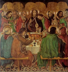 La cene - Ostatnia Wieczerza - Obraz Jaume (Jaime) Huguet (1412-1492) - 1465-1470 - Tempera na panelu - 170x161 - Museu Nacional d