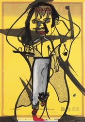 Lotniska, 2016 (mieszane media na papierze akwarelowym zamontowanym na panelu z przepisem na odwrocie)