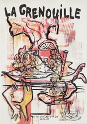 Anti-Social Pasta, 2012 (mieszane media na papierze akwarelowym zamontowanym na panelu z przepisem na odwrocie)