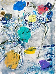 Fleur De Sel No. 09 Blue Colorful Monotype, 2021 (olej na papierze)
