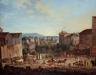 Bastion Michottes w Nancy. Obraz Jeana Baptiste Claudota (1733-1805), około 1801 r. Nancy, Musee Historique Lorrain - Bastion Michottes w Nancy (Francja). Obraz Jeana Baptiste Claudota (1733-1805)