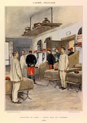 Typy i mundury francuskiego Armee kapitana Julesa Richarda, zilustrowane przez Edouarda Detaille (1848-1912): Piechota liniowa: Revue dans les chambers en 1885, zbiory prywatne