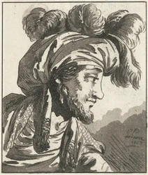 Głowa mężczyzny w turbanie bez wąsów