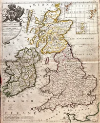Mapa królestw Anglii, Szkocji i Irlandii (Wielka Brytania)