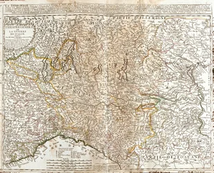 Szwajcaria (kanton: Ticino), Włochy (region: Dolina Aosty, Piemont, Lombardia, Trydent-Górna Adyga, Wenecja Euganejska, Friuli-Wenecja Julijska, Emilia-Romania, Toskania, Liguria)