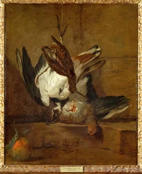 Vanneau huppe, perdrix grise, becasse et bigarde - huppoe, partridge (obraz na płótnie)