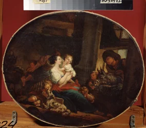 „Szczęśliwa rodzina lub szczęśliwa płodność” (Szczęśliwa rodzina) Obraz Jeana Honore Fragonarda (1732-1806) 1773-1776 Regionalna Galeria Sztuki, Tambow Rosja