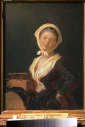 ""Organizator berberyjski lub portret młodej sabaudzkiej dziewczyny"" (Organizator (The Savoyard Girl)) Obraz Jeana Honore Fragonarda (1732-1806) Muzeum Puszkina, Moskwa