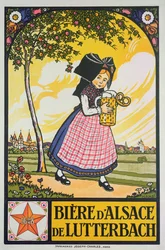 Plakat reklamujący piwo z Lutterbach, Alzacja (kolor lito)