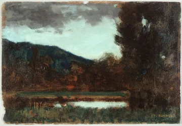 Krajobraz Alzacji, zmierzch, między 1879 a 1888 (olej)