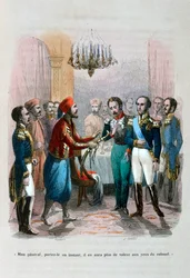 Spotkanie Ibrahima Pachy z pułkownikiem Faudoa, Egipt, 1828 1847
