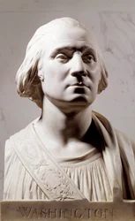 Marmurowe popiersie George Washingtona (1732-1789) Rzeźba Jean Antoine Houdon (1741-1828) 1786 Paryż, Musee du Louvre