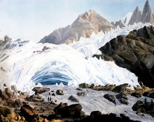Chamonix: źródło Arveyron, ok. 1800 (grawerowanie)