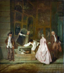 Portret Ludwika XIV zapakowany w pudełko, detal