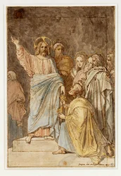 Chrystus przekazujący klucze świętemu Piotrowi. Datowany na 1815 rok ...