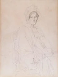 Portret Marii Marcoz, późniejszej wicehrabiny Senonnes de Senonnes, 1813 (grafitowy ołówek na tkanym papierze)