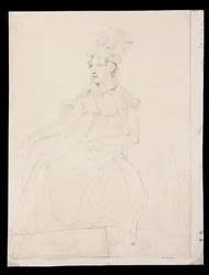 Portret królowej Karoliny Murat (ołówek na papierze)