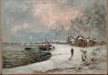 Śnieg w Ivry (olej na płótnie)