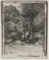 Pamiątka z Bas-Bréau, nadruk oryginalny 1858, wydrukowany w 1921 r.