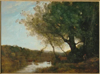 Fording the river in the evening