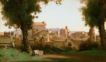 Francuski:  Vue depuis les Jardins Farnèse Widok z Ogrodów Farnese, Rzym