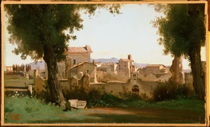 Francuski:  Vue depuis les Jardins Farnèse Widok z Ogrodów Farnese, Rzym